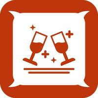 Two Glasses Romantic Vector Icon