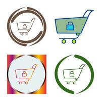 Unique Locked Cart Vector Icon