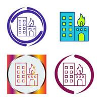 Unique Burning Building Vector Icon