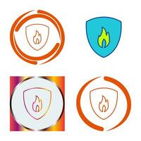 Unique Fire Shield Vector Icon