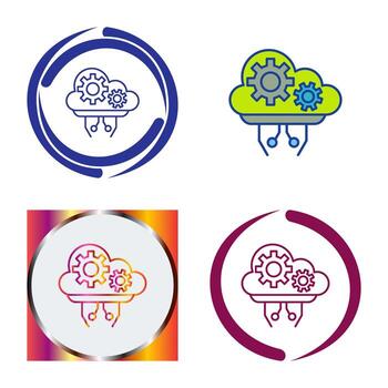 icono de vector de computación en la nube