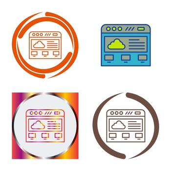 icono de vector de computación en la nube