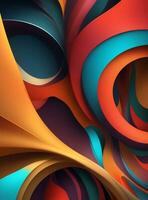 abstract colorful background with curved lines. 3d rendering, 3d illustration. photo