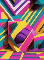 abstract colorful background with curved lines. 3d rendering, 3d illustration. photo