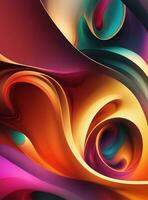 abstract colorful background with curved lines. 3d rendering, 3d illustration. photo