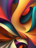 abstract colorful background with curved lines. 3d rendering, 3d illustration. photo