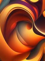 abstract colorful background with curved lines. 3d rendering, 3d illustration. photo