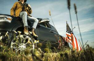 Rancher Spotting Wildlife on His Farmland photo