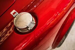 Chromed Car Gas Cap Close Up photo