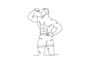 A cool guy with burly biceps vector