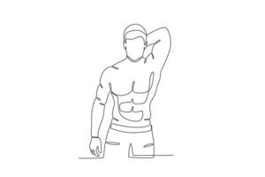 A muscular male athlete vector