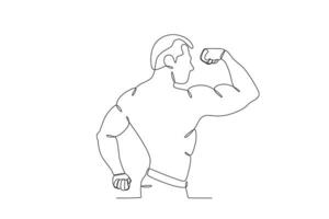 Back view of a man showing his muscles vector