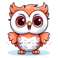 magnifique kawaii style hibou clipart - ai génératif png