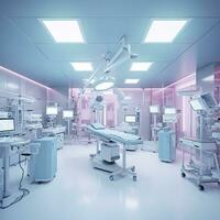 equipment and medical devices in modern operating room. AI Generative photo