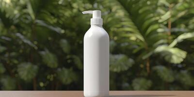 shampoo bottle mockup. Generative AI photo