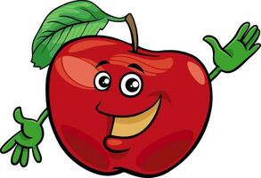 contento dibujos animados manzana Fruta cómic personaje vector