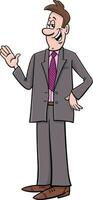 happy businessman in suit cartoon illustration vector