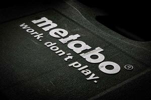 Metabo industrial brand logo. Construction and building industry. Work tool. Product photo and photography.