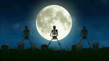 Skeleton Moon Dance background video