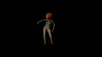 esqueleto calabaza cabeza danza video