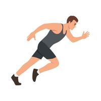 Man runner sprinter explosive start in running. vector