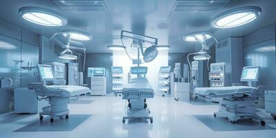 minimalistic design Interior of operating room in modern clinic. AI Generative photo