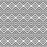 Native American motif. Ethnic seamless repeat pattern with geometric abstract in black and white. Vector illustration in Aztec and Navajo tribal style. Design for print fabric.