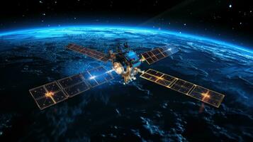 astronomy satellites observe earth at night from space photo