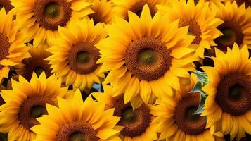 colorful vibrant field of sunflowers photo