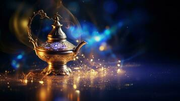 magic lamp in magic background photo