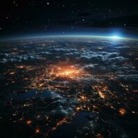 astronomy satellites observe earth at night from space photo