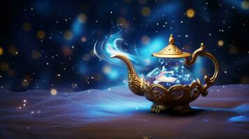 magic lamp in magic background photo