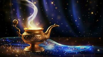 magic lamp in magic background photo