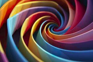 geométrico espiral modelo en vibrante y energético colores. un profesional color calificación experimento. ai generativo foto