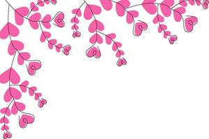 Abstract corner frame of brunches with colorful trendy pink shades. Design concept for greetings vector