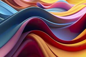 Abstract 3D Render. Colorful Background Design with Soft, Wavy Waves. Modern Abstract Wave Background. AI Generative photo