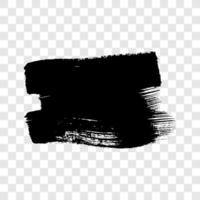 Black grunge brush stroke. Painted ink smear. Ink spot isolated on background. Vector illustration