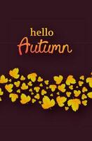 Autumn background with maple yellow leaves and place for text.  Stories banner design for fall season banner or poster. Vector illustration