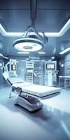 Modern equipment in operating room. Medical devices for neurosurgery. AI Generative photo