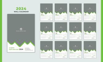 Multipage Wall calendar 2024, Multipage business wall calendar 2024 vector