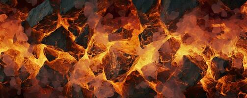 Burning coals from a fire abstract background. AI Generative photo