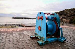 Old Vintage Metal Winch photo