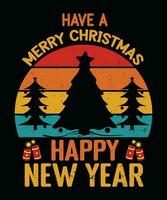 Christmas T-shirt design, Happy New year vector