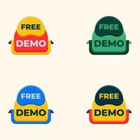 free demo button vector set