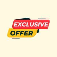 speed style Exclusive offer label badge vector