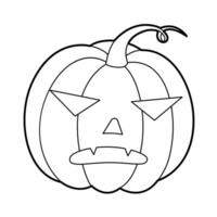 Pumpkin icon halloween on  white background. Outline illustration, design elements vector