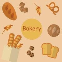 Vector set of bread and cookies, bread clipart