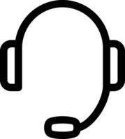 Headphone calling, simple outline vector icon of support, consultant or chat-bot.