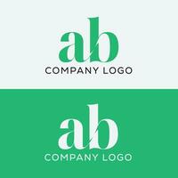diseño de logotipo de letra inicial ab vector