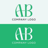 diseño de logotipo de letra inicial ab vector